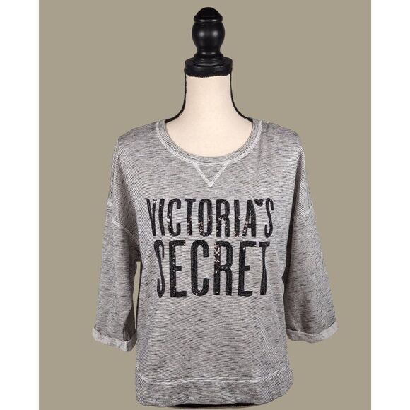 Victoria's Secret Sequin Crewneck Pullover Sweatshirt Size Medium - Picture 1 of 8